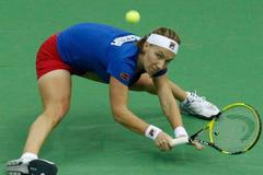 Světlana Kuzněcovová ve finále Fed Cupu 2011 proti Rusku.