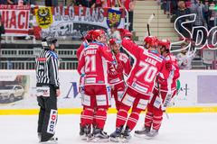 Třinec - Plzeň: Radost třineckých hokejistů