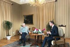 Miloš Zeman a Jaromír Soukup na televizi Barrandov.