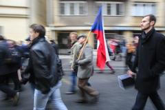 Oslavy výročí 17. listopadu, 2017, Národní třída, Albertov, DSSS Můstek