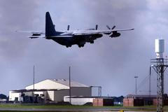 Letecká základna Mildenhall v Británii využívaná vzdušnými silami Spojených států.