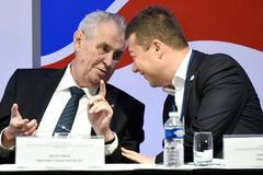 Miloš Zeman na konferenci SPD Tomio Okamura