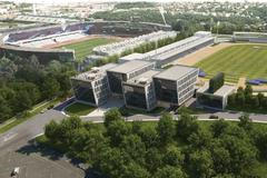 Vizualizace nového Strahova. Dům Sportu pro ČUS a ČOV