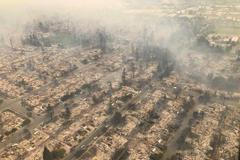 Požáry v Kalifornii, říjen 2017