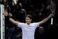 Roger Federer po výhře nad Jackem Sockem v úvodním utkání Turnaje mistrů 2017