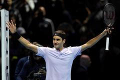 Roger Federer po výhře nad Jackem Sockem v úvodním utkání Turnaje mistrů 2017