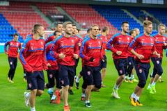 Trénink fotbalové reprezentace před zápasem se San Marinem
