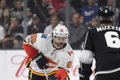 Jaromír Jágr při svém debutu za Calgary Flames