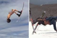 Nejděsivější pády na sněhu a jeden naháč