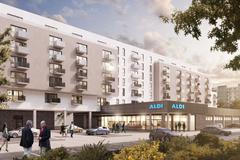 Aldi s bytovým domem