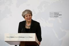 Theresa Mayová během projevu v italské Florencii.