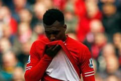 Liverpool's Sturridge reacts during their English Premier League soccer match against Newcastle United in Liverpool