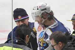 Zraněný Jaromír Jágr v utkání Kladno vs. Havířov