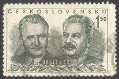 Stalin Gottwald Československo poštovní známka 1951