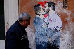 Na jedné zdi v Římě je k vidění tato kresba Mattea Salviniho a Luigiho di Maia.