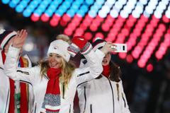 Slavností zakončení ZOH 2018: nástup sportovců - Nikol Kučerová a další členové české delegace