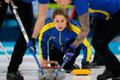 Anna Hasselborgová ze Švédska ve finále ženského curlingu na ZOH 2018