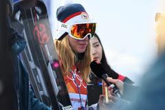 Ester Ledecká s novináři na ZOH 2018