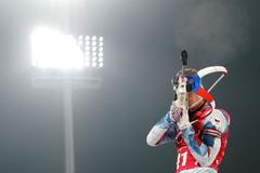 Ondřej Moravec ve štafetě biatlonistů na ZOH 2018