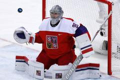 Pavel Francouz ve čtvrtfinále Česko - USA na ZOH 2018