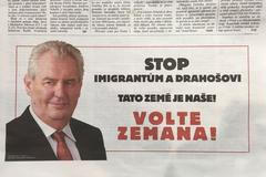 Inzerát na podporu Miloše Zemana