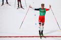 Johannes Hösflot Klaebo v cíli sprintu dvojic na ZOH 2018