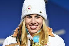 Ester Ledecká se zlatou medailí ze super-G na ZOH 2018