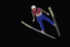 Tomáš Portyk v závodě sdruženářů na velkém můstku na ZOH 2018