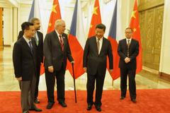 Miloš Zeman, čínský prezident a šéf CEFC Jie Ťien-ming