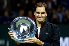 Roger Federer po vítězství na turnaji v Rotterdamu 2018