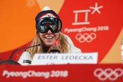 Ester Ledecká po super-G na ZOH 2018