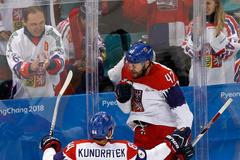 Michal Jordán slaví gól na 2:2 v zápase Česko - Kanada na ZOH 2018