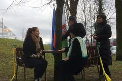 Lavička Václava Havla v Lublani.