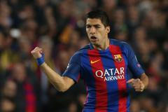 LM, Barcelona- Paris St Germain: Luis Suárez slaví gól na 1:0