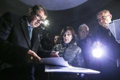 Premiér Andrej Babiš a ministr kultury Ilja Šmíd na inspekční prohlídce Národního muzea, Státní opery, Nové scény Národního divadla a Národní galerie