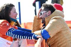 Eva Samková a trenér Marek Jelínek slaví bronz na ZOH 2018