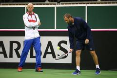 Petr Pála před Fed Cupem 2018 proti Švýcarsku