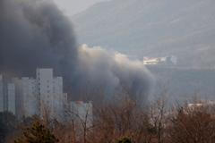 OH 2018, Pchjongčchang, požár u olympijské vesnice