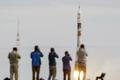 Start rakety pilotované rakety Sojuz