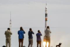 Start rakety pilotované rakety Sojuz