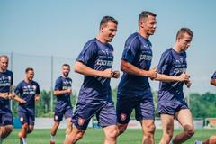 Český trénink před zápasem s Austrálií