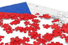 česká vlajka ČR puzzle ilustrace