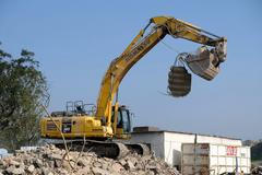 Zbourané stadion Baníku Bazaly na konci července 2018