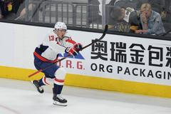 Jakub Vrána slaví branku v pátém finále Stanley Cupu 2018