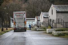 Z vepřína v Letech firmy AGPI odvážejí poslední prasata, 14.3.2018