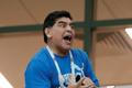 Diego Maradona na zápase Argentina - Chorvatsko na MS 2018