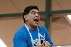 Diego Maradona na zápase Argentina - Chorvatsko na MS 2018