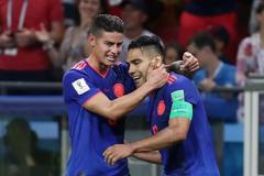 Radamel Falcao slaví gól v zápase Polsko - Kolumbie na MS 2018