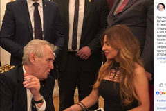 Taťána Popová s prezidentem Milošem Zemanem.