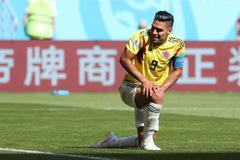 Radamel Falcao v zápase s Japonskem na MS 2018